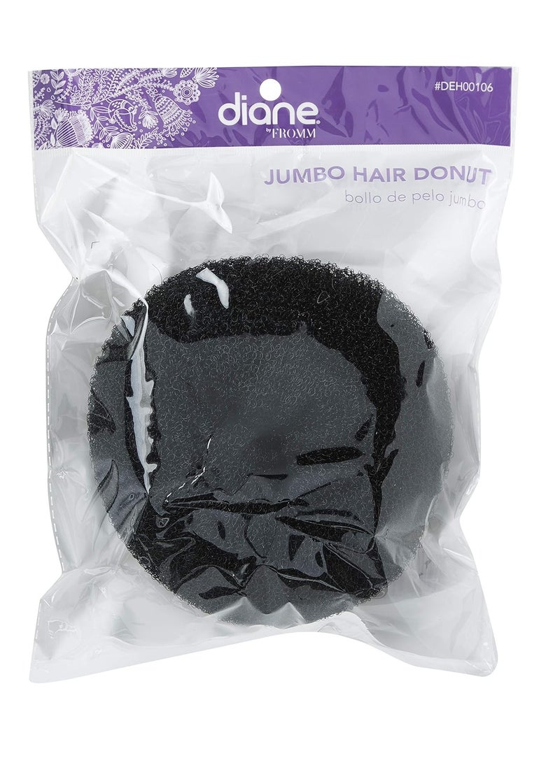 Diane Jumbo Hair Donut, Black, 5.5" - Image 1