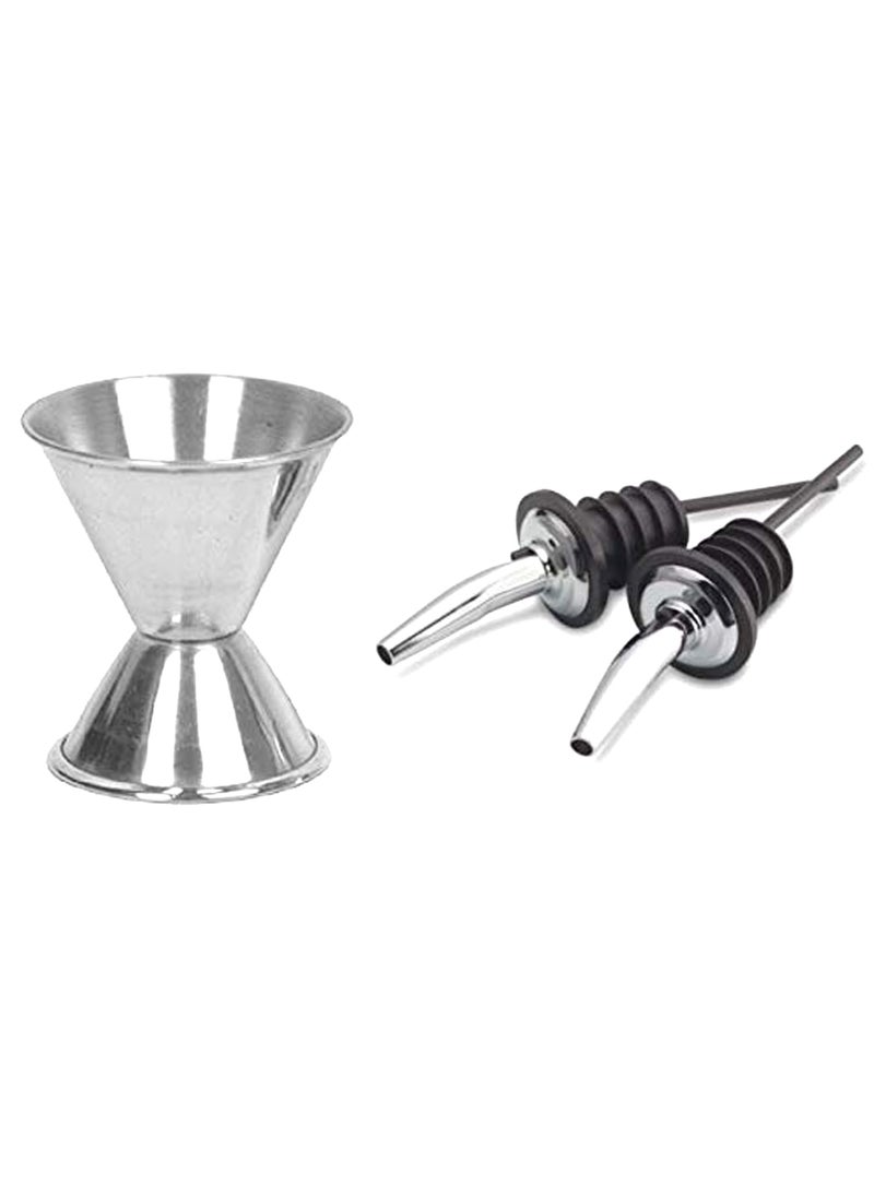 Dynore Dynore Stainless Steel Double Sided 3060 peg Measure with 2 Wine Pourer  - Image 1