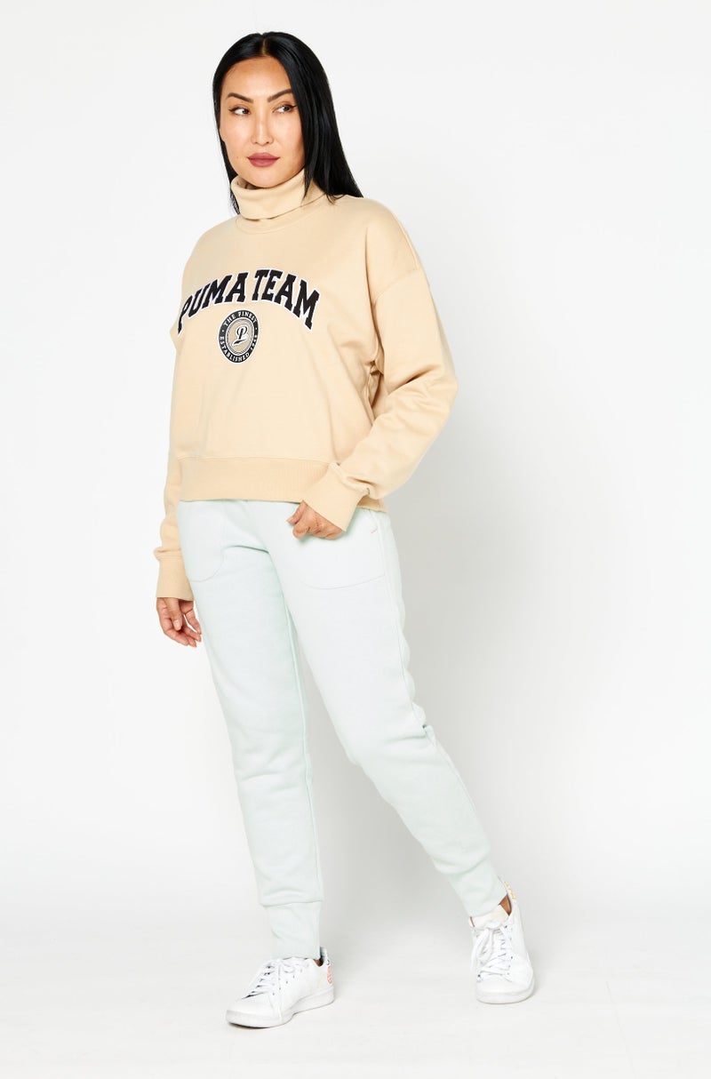 PUMA ملابس رياضية نسائية ملائمة مزخرفة للهواء الطلق، بيج داكن - Image 3