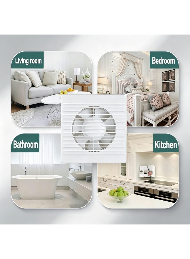 FDTY 6 Inch Wall Mount Exhaust Fan with Plug-in Switch Cord, 26W Pure Copper Motor Low Noise Ventilation Fan 358CFM for Bathroom Kitchen Basement Ventilation - Image 5
