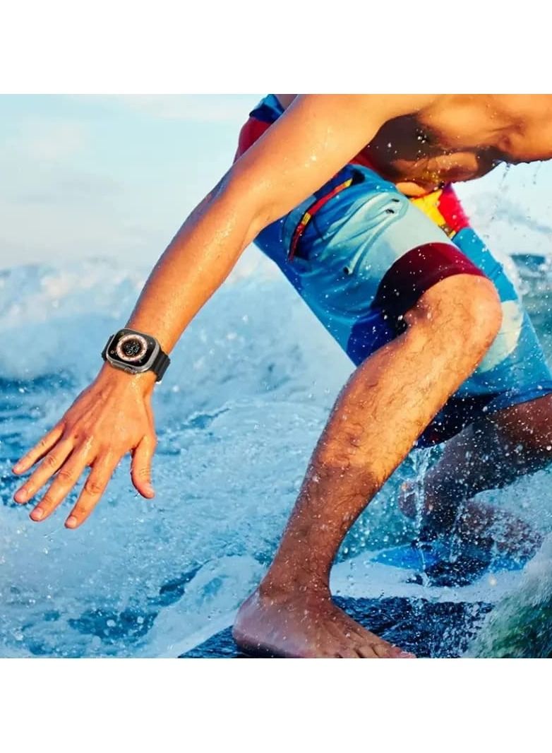 Silicone Ocean Hole Wavy Strap Compatible with Apple watch series 8/8 Ultra /7/6/5/4/3/SE (42/44/45/49mm) Light Purple  - Image 5