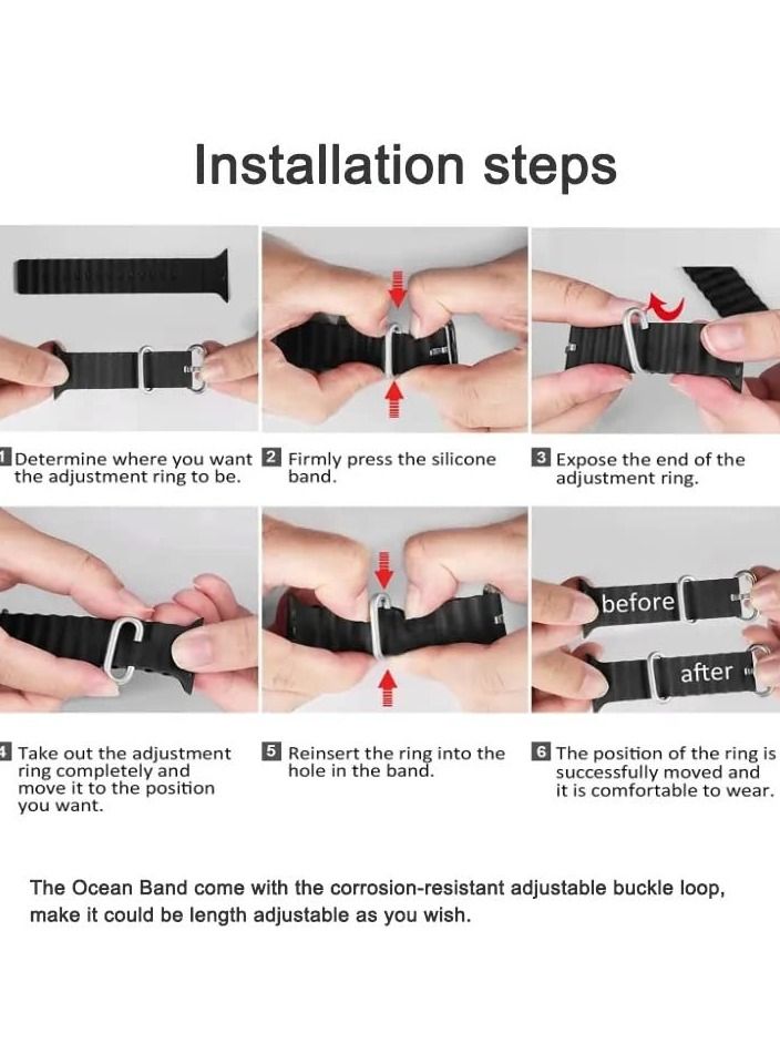 Silicone Ocean Hole Wavy Strap Compatible with Apple watch series 8/8 Ultra /7/6/5/4/3/SE (42/44/45/49mm) Light Purple  - Image 3
