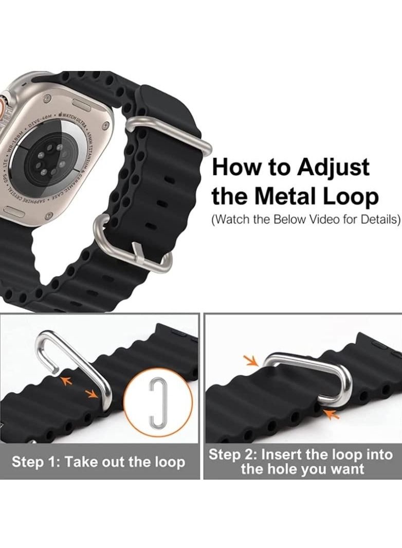 Silicone Ocean Hole Wavy Strap Compatible with Apple watch series 8/8 Ultra /7/6/5/4/3/SE (42/44/45/49mm) Light Purple  - Image 4