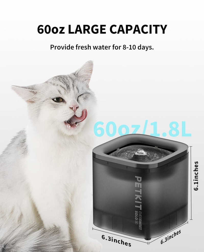 PETKIT New Cat Water Fountain with Wireless Pump, Ultra Quiet 65oz/1.85L Pet Water Fountain for Cats and Dogs Inside, Detachable Design Easy to Clean and Assemble, Filters Included - Image 2