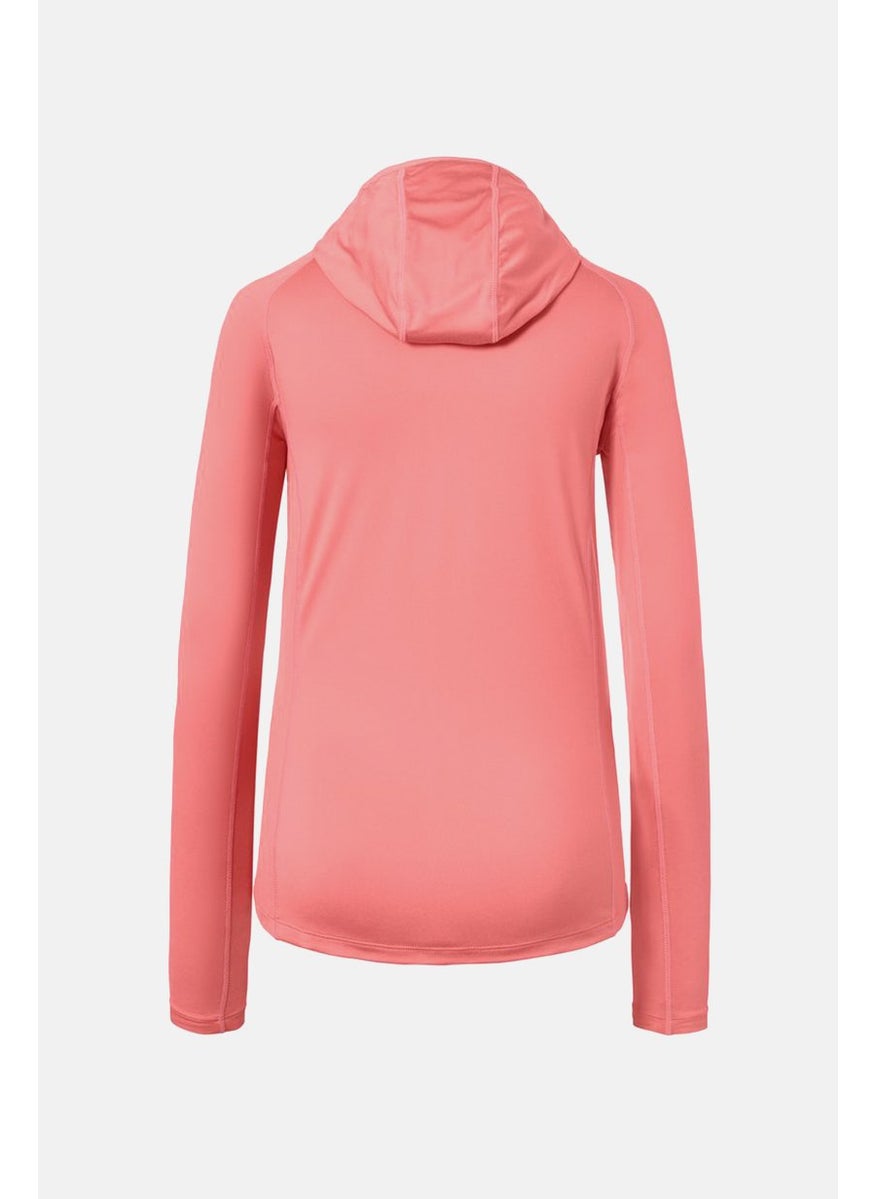 Tchibo Women Sportswear Fit Hooded Functional Sweatshirt, Peach  - Image 3