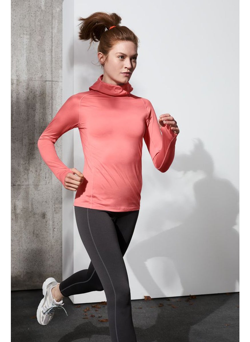 Tchibo Women Sportswear Fit Hooded Functional Sweatshirt, Peach  - Image 1