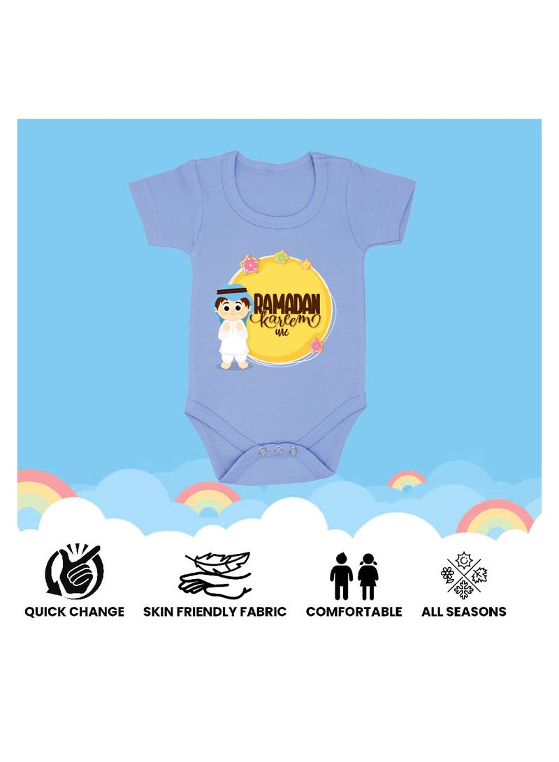 PRINTSHOP4ME My First Ramadan UAE Printed Outfit - Romper for Newborn Babies - Short Sleeve Cotton Baby Romper for Baby Boys - Celebrate Baby's First Ramadan in Style  - Image 5