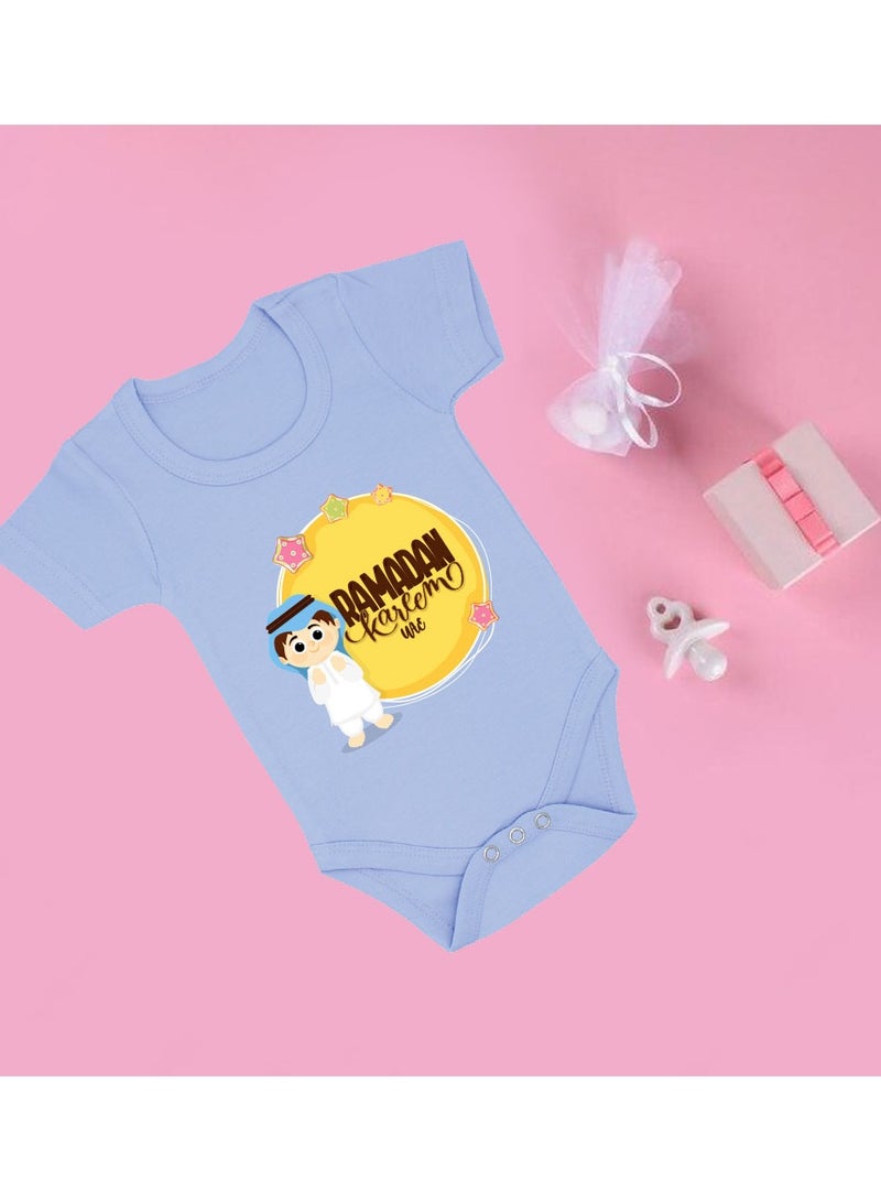 PRINTSHOP4ME My First Ramadan UAE Printed Outfit - Romper for Newborn Babies - Short Sleeve Cotton Baby Romper for Baby Boys - Celebrate Baby's First Ramadan in Style  - Image 3