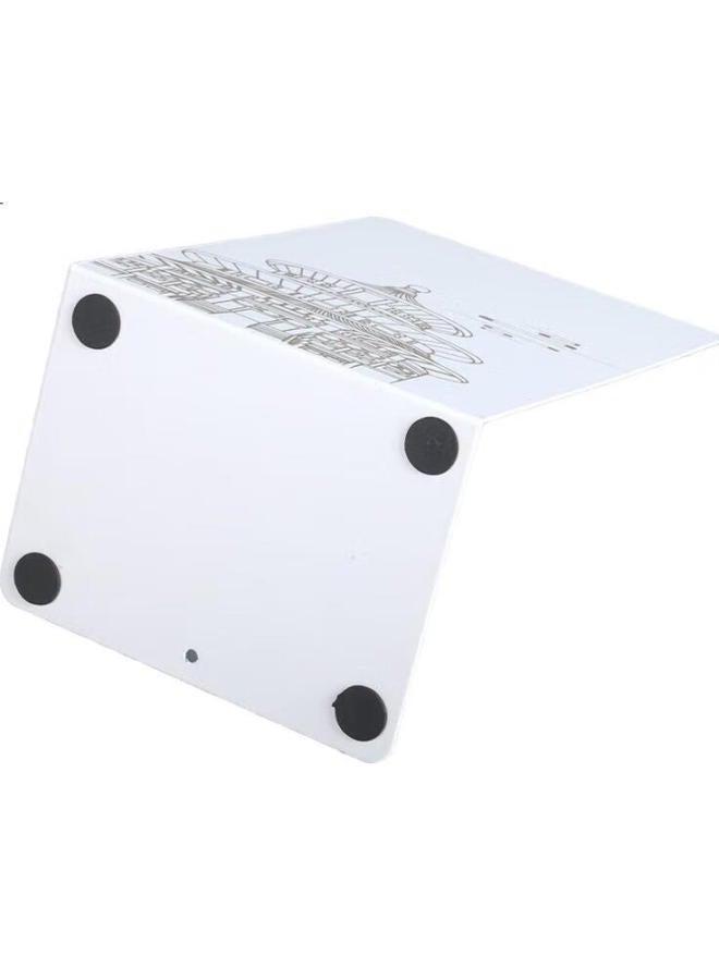 Tango [Back To School Essential] Tango L-Shaped Large Chinese-Style Printed Square Bookend, Simple Desktop Bookend Stand With Foot Pad, Table Book Holder Clip, 1 Pair (2 Pieces) - Image 1