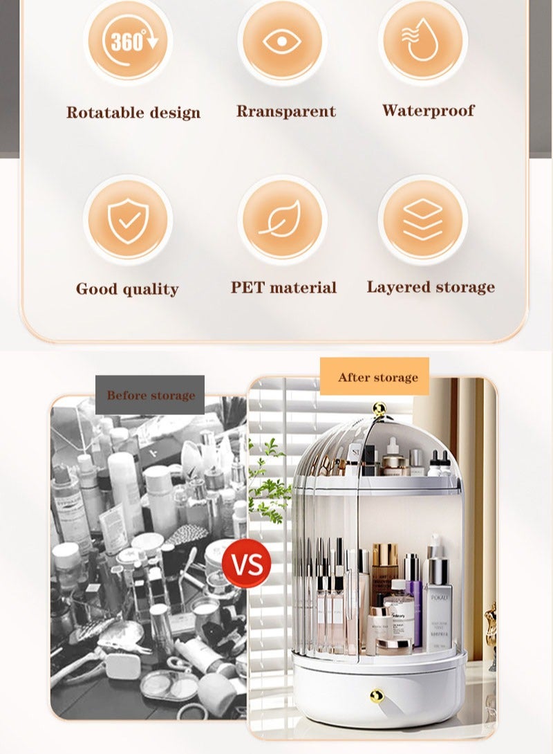 Generic Multi-Layer Rotatable Cosmetics Storage Box Dust-Proof And Moisture-Proof Personal Care Rack  - Image 3