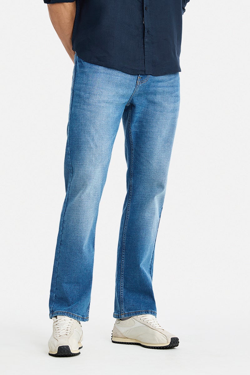 SNITCH Blue Solid Straight Fit Casual Jeans - Image 2