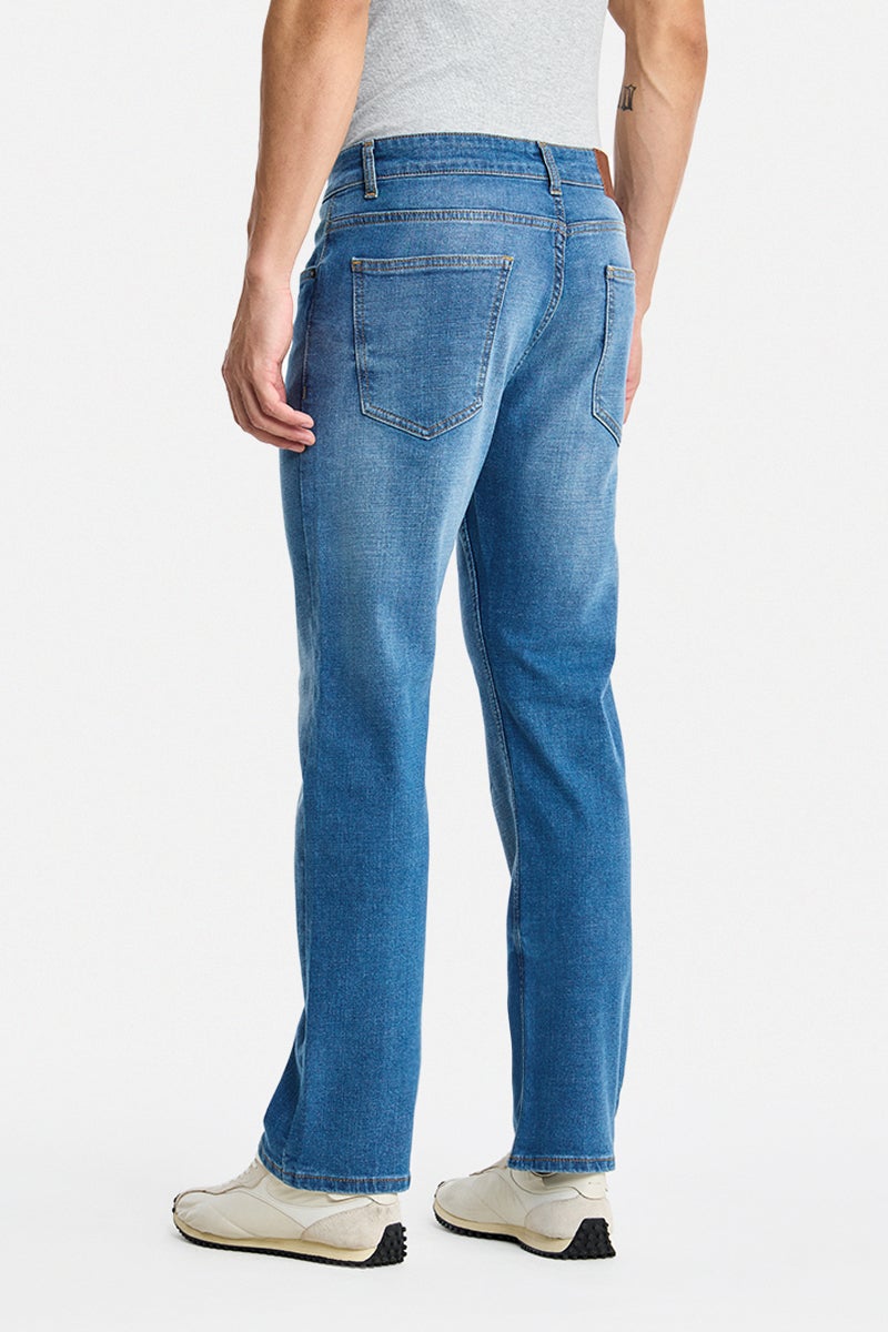 SNITCH Blue Solid Straight Fit Casual Jeans - Image 4