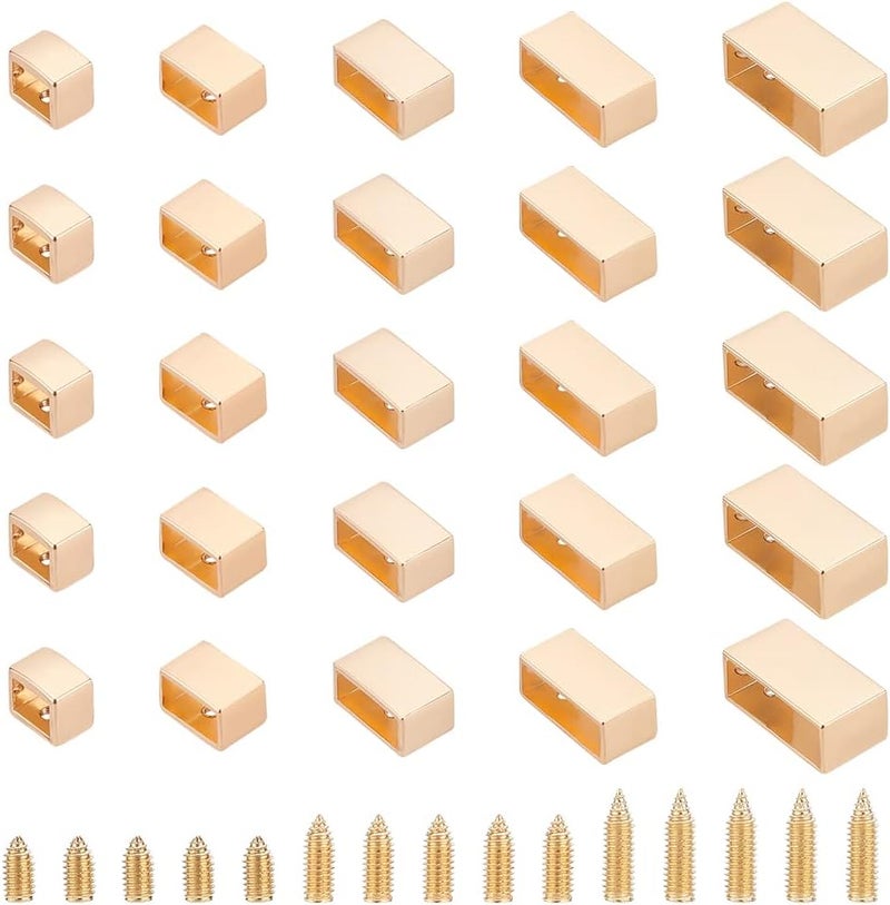 كلاراكو مجموعة من 25 مشبكًا مزخرفًا للحقائب من كلاركو، 5 أحجام، مشبك معدني من حزام الكتف، مشبك معدني للحزام، مشبك طرفي للحزام، مناسب للصناعات الجلدية اليدوية، صناعة حقائب الحزام - Image 1