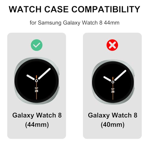 Alociaga Bling Band with Case Compatible for Samsung Galaxy Watch 8 40mm 44mm, Women Diamond Butterfly Metal Bracelet Rhinestone Strap with Protector Case(Silver, 44mm) - Image 2