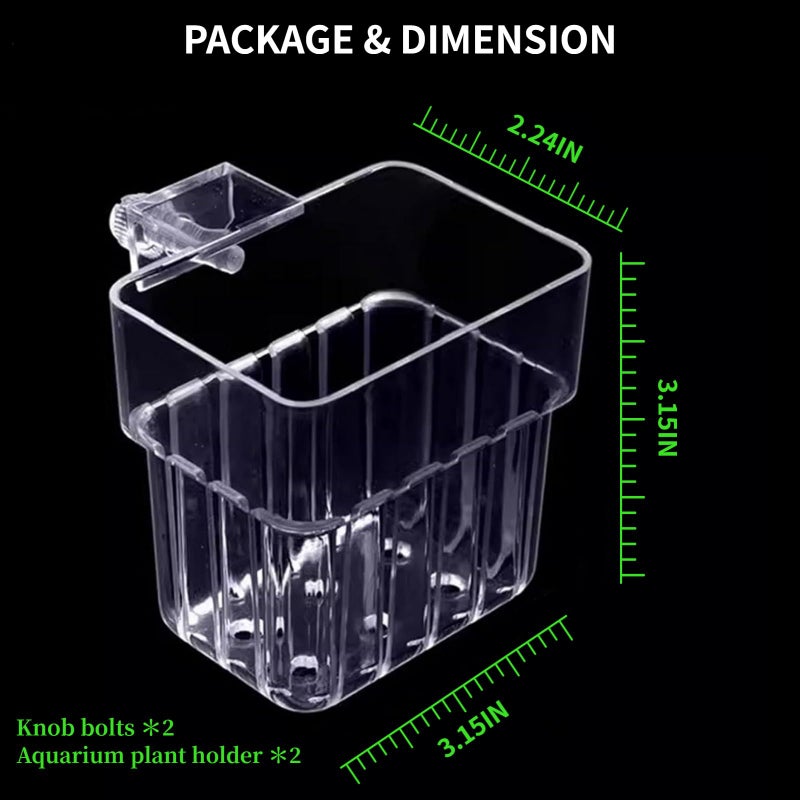 GLEFLE 2 PCS Aquarium Plant Holder Top Hanging Fish Tank Plant Pot Aquarium Planter Cups for Water Feature Decoration - Image 5