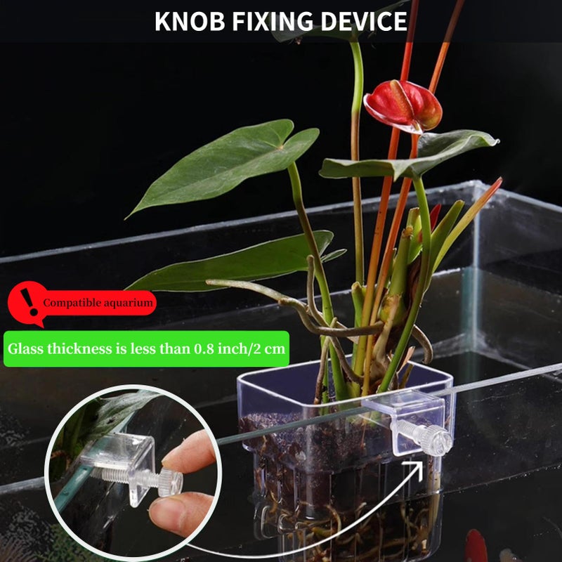 GLEFLE 2 PCS Aquarium Plant Holder Top Hanging Fish Tank Plant Pot Aquarium Planter Cups for Water Feature Decoration - Image 4