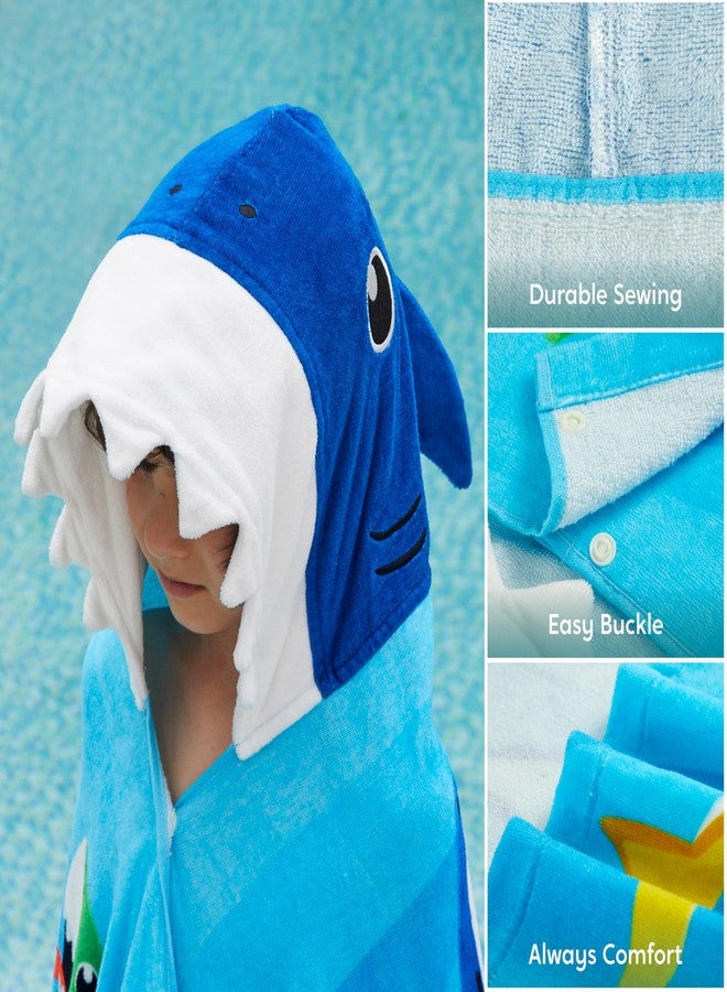 Joiedomi Shark Hooded Towels for Kids - Soft 100% Cotton Kids Beach Towel - 30" x 50" for 3-10 Years Boys Girls - Beach Hooded Poncho - Absorbent Pool Towels - Toddler Bath Towels Wrap - Swim Towels - Image 4
