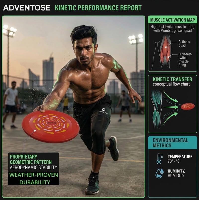 ADVENTOSE™ Velocity-90 Aerodynamic Flying Disc – Precision-Balanced 21cm Sport Disc for Kids & Adults – Impact-Resistant High-Flex Polymer – Professional Flight Stability (Stealth-Red) - Image 3