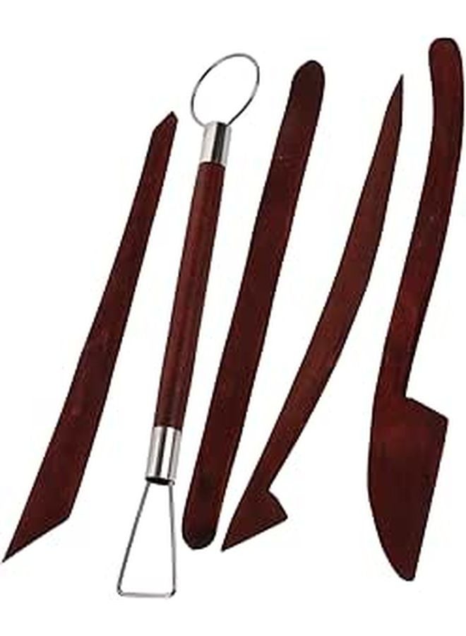 Wooden Pottery Sculpting Clay Tool Set 5 Pieces For Adults Ceramic Modeling - Image 1