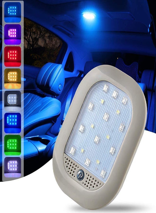 MUNTAQI Car Interior LED Light, 8 Colors Car Reading Lamp, USB Charging Trunk Cargo Area Light, Strong Magnetic Multi-Function Auto Dome Lights for Car, RV, Truck, Closets, Cabinets, Camping, Bedroom - Image 1