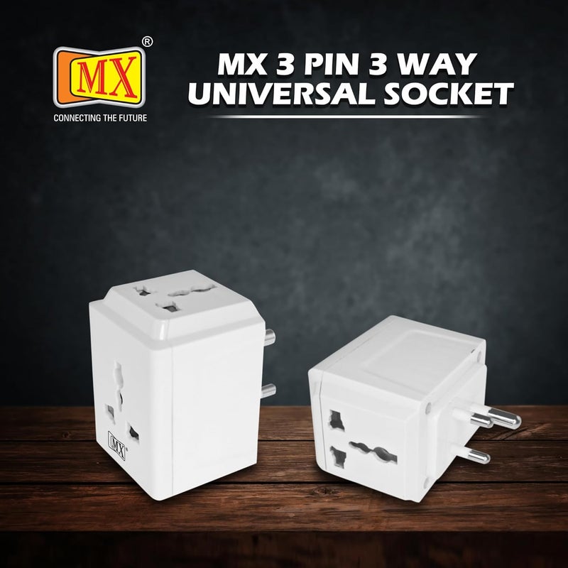 MX محول سفر عالمي 3 دبابيس 3 طرق MX متعدد المقابس 3 دبابيس مقبس 2 دبابيس 3 دبابيس مقبس ثلاثي دبابيس محول سفر دولي بحد أقصى 250 واط للمنزل والمكتب واللابتوب - Image 2