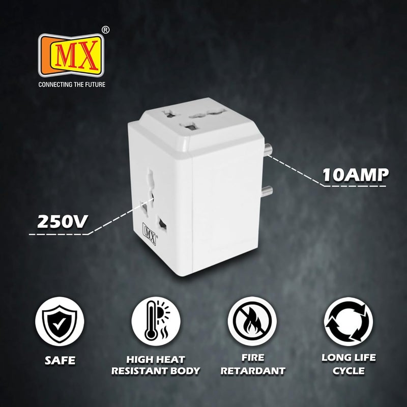 MX محول سفر عالمي 3 دبابيس 3 طرق MX متعدد المقابس 3 دبابيس مقبس 2 دبابيس 3 دبابيس مقبس ثلاثي دبابيس محول سفر دولي بحد أقصى 250 واط للمنزل والمكتب واللابتوب - Image 4