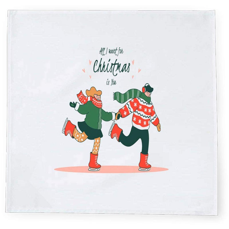 Khakee مناديل طاولة حرير تافتا بموضوع عيد الميلاد 6 قطع 10x10 لتزيين عيد الميلاد زينة عيد الميلاد هدية عيد الميلاد npxmas142P - Image 2