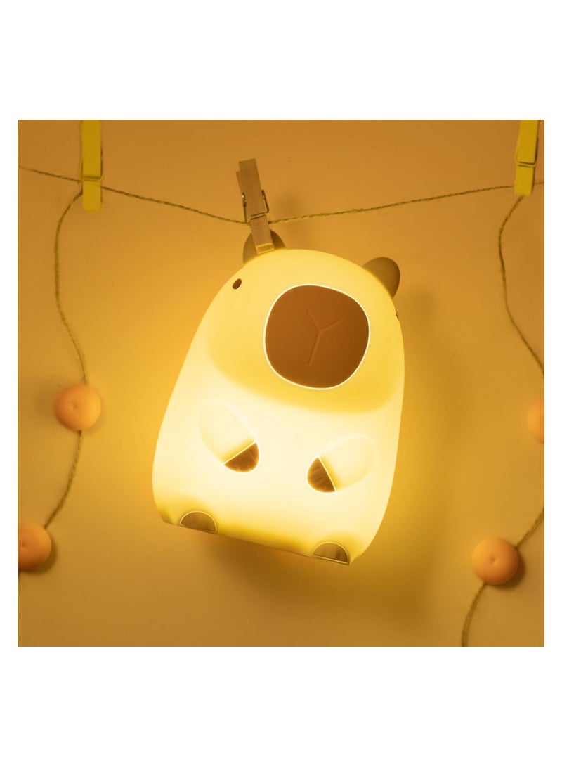 Excefore Silicone Capybara Night Lights Capybara Animal Lamp Portable USB Rechargeable Animal Lamps Touch Control Lamp Silicone Night Light with Timing Function For Home Bedroom Living Room Decor 1 pcs - Image 3