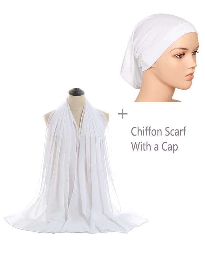 Chiffon Hijab Women Instant Hijab Undercap Chiffon Head Wraps Full Cover Shawl Cap for Women Daily Wear  - Image 2