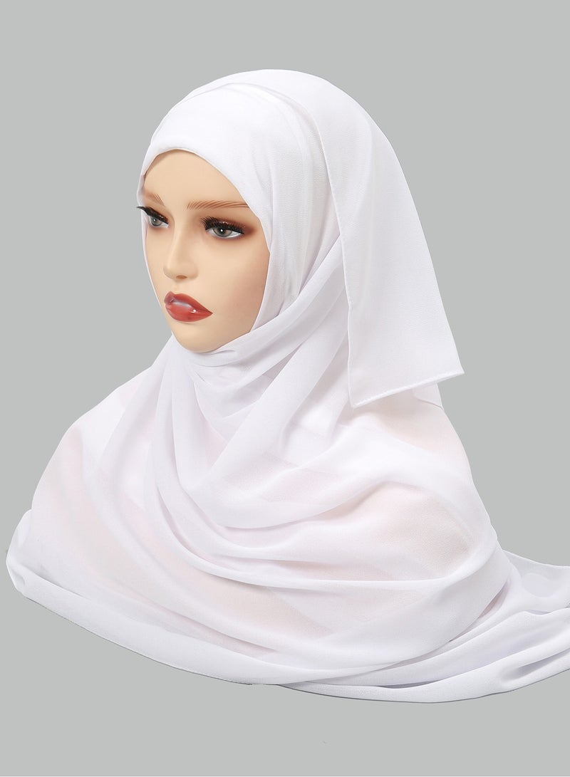 Chiffon Hijab Women Instant Hijab Undercap Chiffon Head Wraps Full Cover Shawl Cap for Women Daily Wear  - Image 4