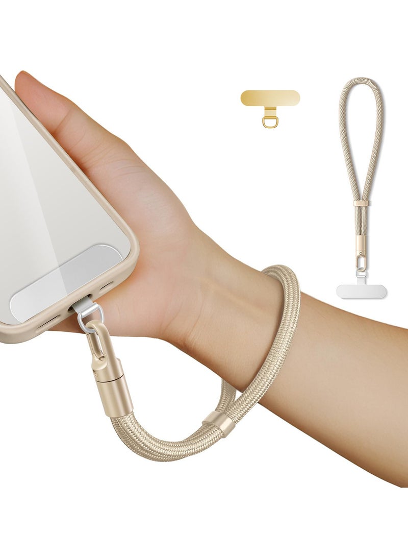 Dominy Hand Wrist Strap Lanyard With Additional 2 Hooks  , Universal Cell Phone Multifuctional Patch Lanyards, Phone Wristlet, Phone Hand Lanyard, Phone Charm, (Camel)  - Image 1