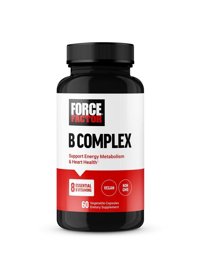 FORCE FACTOR Vitamin B Complex to Support Energy, Vitality, and Heart Health, Includes Vitamin B1, Vitamin B2, Vitamin B3, Vitamin B6, Vitamin B12, and More, Vegan, Non-GMO, 60 Vegetable Capsules - Image 1