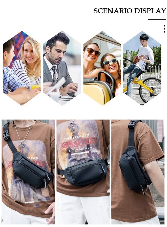 DUNISO Crossbody Fanny Pack for Women Men,Crossbody Waist Bag Belt Bag,Slim Running Belt Waist Pack,Fashion Water Resistant Waist Pouch Packs Chest Bag with Adjustable Strap for Travel Walking Running Hiking Cycling - Image 4