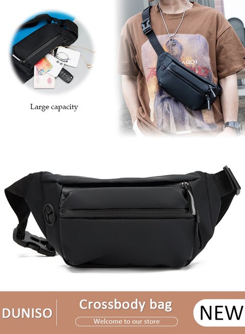 Crossbody Fanny Pack for Women Men,Crossbody Waist Bag Belt Bag,Slim Running Belt Waist Pack,Fashion Water Resistant Waist Pouch Packs Chest Bag with Adjustable Strap for Travel Walking Running Hiking Cycling