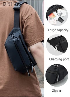 DUNISO Crossbody Fanny Pack for Women Men,Crossbody Waist Bag Belt Bag,Slim Running Belt Waist Pack,Fashion Water Resistant Waist Pouch Packs Chest Bag with Adjustable Strap for Travel Walking Running Hiking Cycling  - Image 1