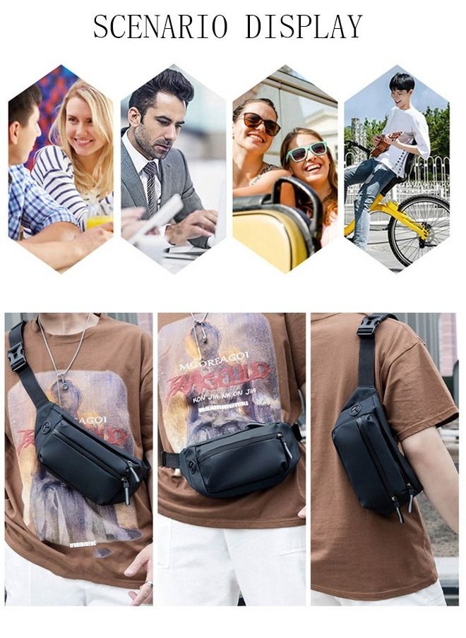 DUNISO Crossbody Fanny Pack for Women Men,Crossbody Waist Bag Belt Bag,Slim Running Belt Waist Pack,Fashion Water Resistant Waist Pouch Packs Chest Bag with Adjustable Strap for Travel Walking Running Hiking Cycling  - Image 2