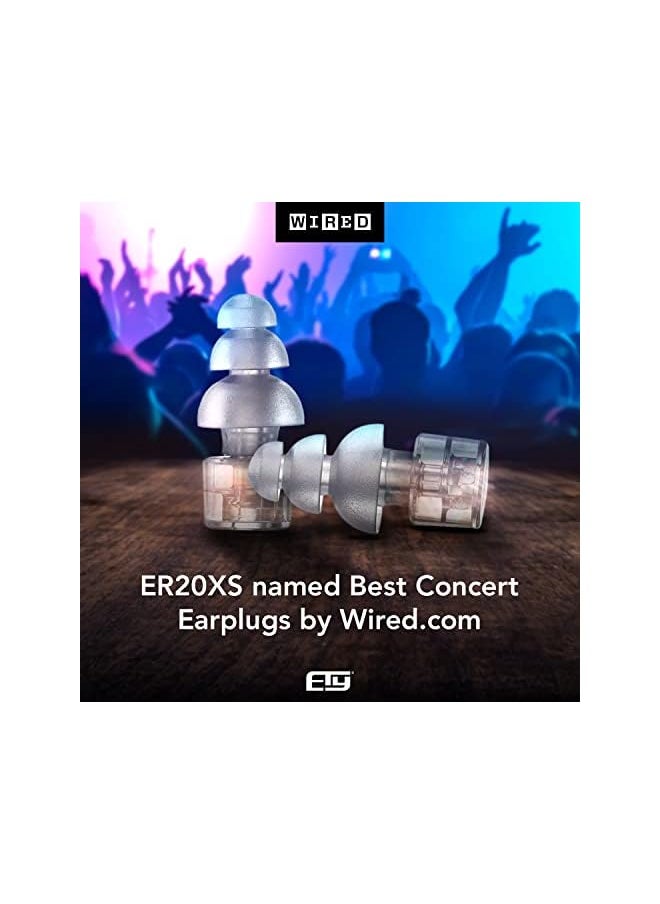 Etymotic Research - Etymotic Research Er20Xs High-Fidelity Earplugs (Concerts, Musicians, Airplanes, Motorcycles, Sensitivity And Universal Hearing Protection) - Standard, Clear Stem/Frost Tips (4 Piece Set) - Image 1