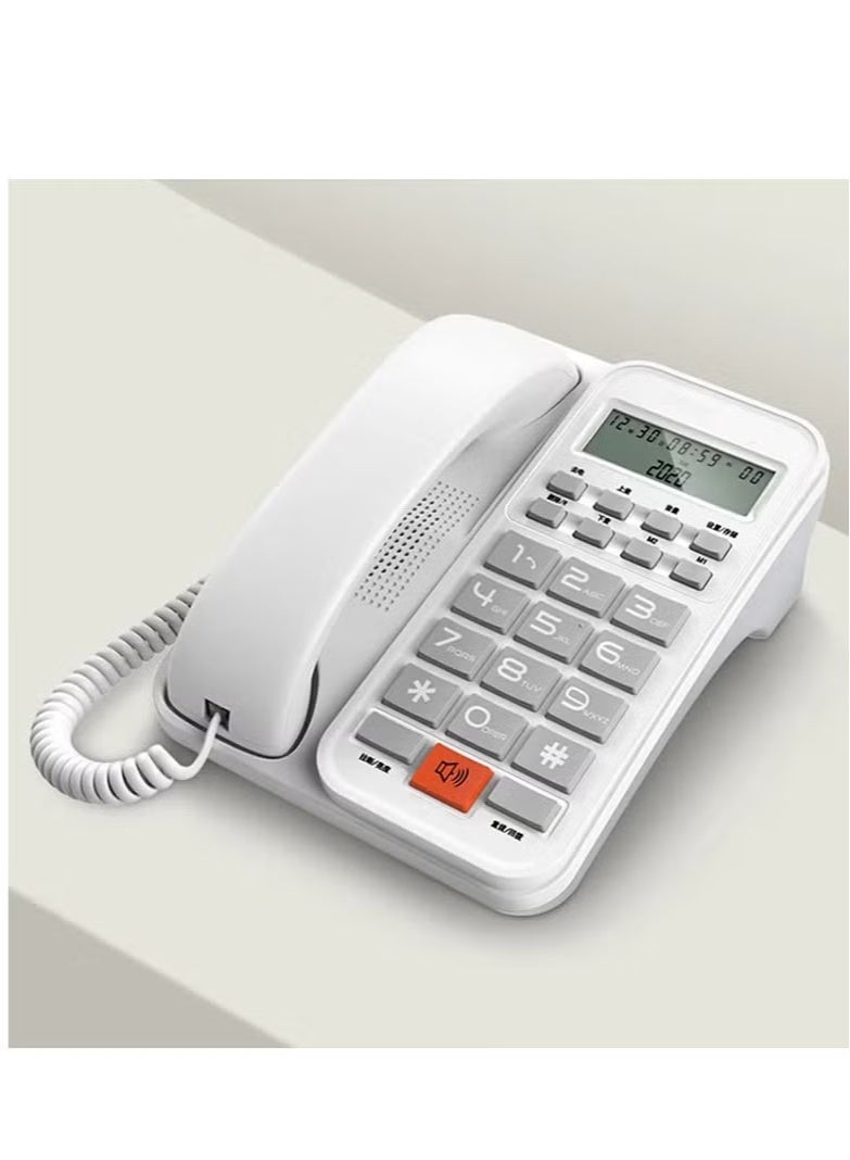 REFURA Large Button Corded Telephone, Wired Home Desktop Landline Phone with Caller ID, Handsfree Speakerphone, LED Screen, 2 Fast Dial White RE-223 - Image 2