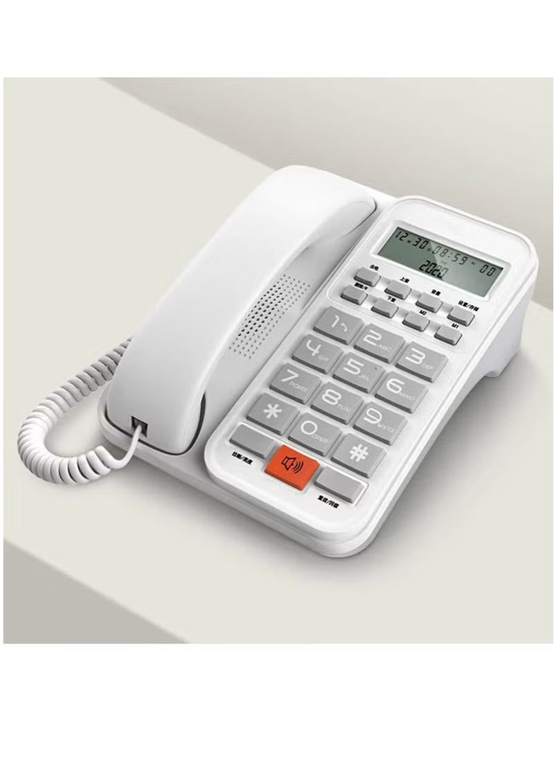 REFURA Large Button Corded Telephone, Wired Home Desktop Landline Phone with Caller ID, Handsfree Speakerphone, LED Screen, 2 Fast Dial White RE-223 - Image 3