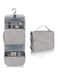 Hanging Toiletry Bag, Travel Wash Bag, Women Waterproof Folding Cosmetic Bags, Detachable Makeup Pouch with Sturdy Hook, Large Toilet Bags (Gray)