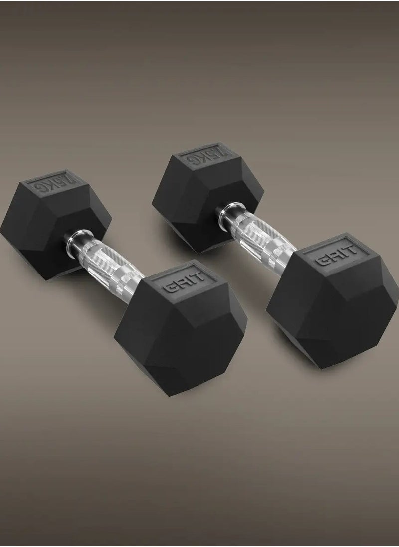 GRIT GRIT Hex Dumbbells - 7.5 kg Pair  - Image 1
