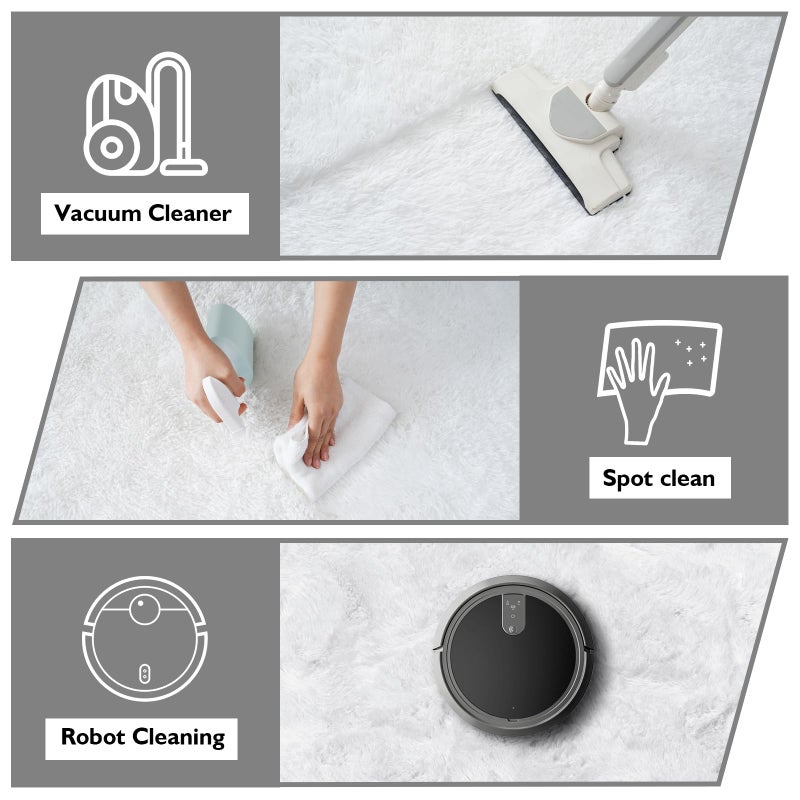 yulidayang White Fluffy Round Area Rugs for Bedroom,3'X3'Shag Circle Area Rugs for Girls Room,Non Slip Fuzzy Plush Rug for Kids Room Living Room and Dorm Home Decor Rug - Image 5