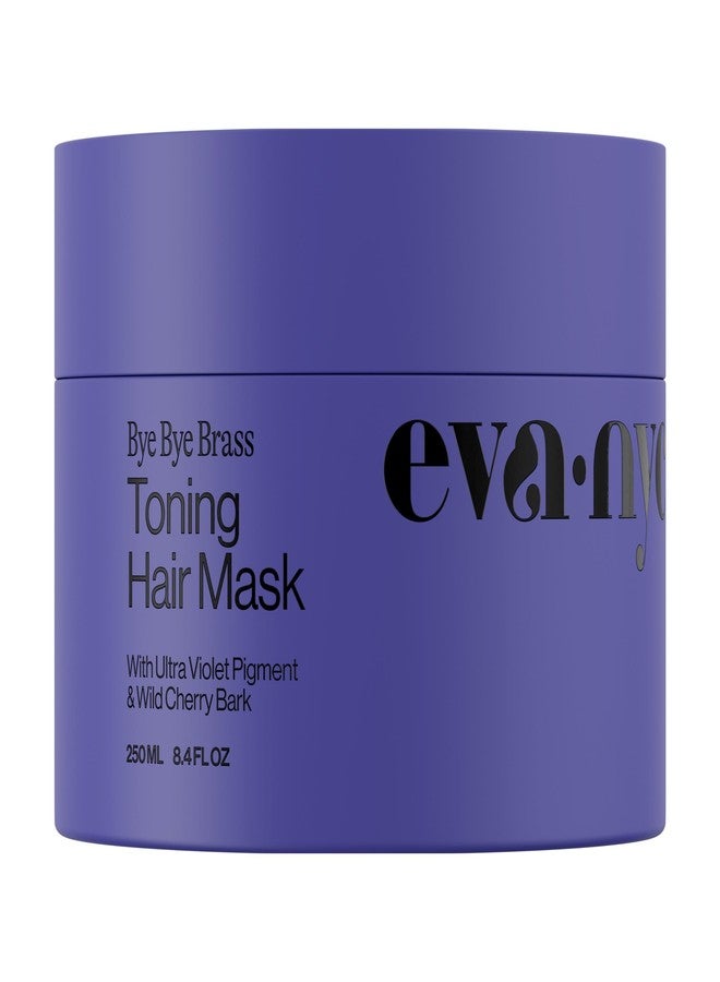 Eva NYC Toning Hair Mask - Anti-Brass Formula for Blonde, Gray + Lightened Hair - Ultra-Violet Pigment and Wild Cherry Bark to Tone and Moisturize - Neutralize Brass - Ginger Rose Scent - 8.4 fl oz - Image 1