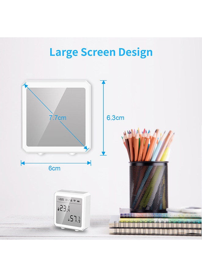 Tuya Smart WiFi Temperature Humidity Sensor Indoor Hygrometer Thermometer APP Remote Control with LCD Screen T&H Sensor ℃/℉ Switchable Compatible with Alexa Google Home