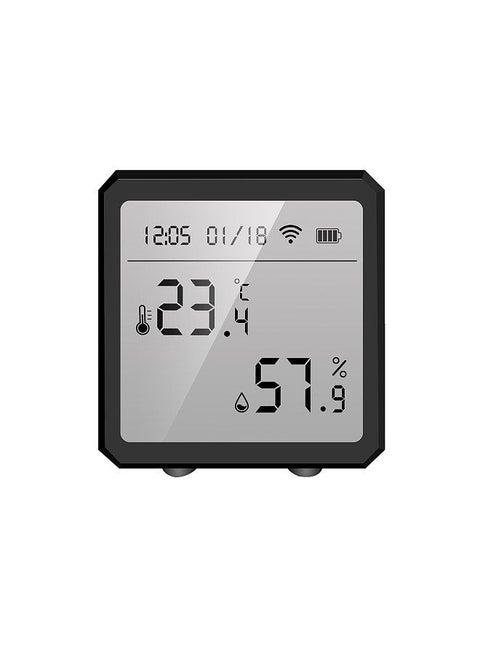 Tuya Smart WiFi Temperature Humidity Sensor Indoor Hygrometer Thermometer APP Remote Control with LCD Screen T&H Sensor ℃/℉ Switchable Compatible with Alexa Google Home