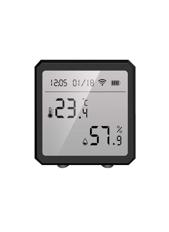 Tuya Smart WiFi Temperature Humidity Sensor Indoor Hygrometer Thermometer APP Remote Control with LCD Screen T&H Sensor ℃/℉ Switchable Compatible with Alexa Google Home