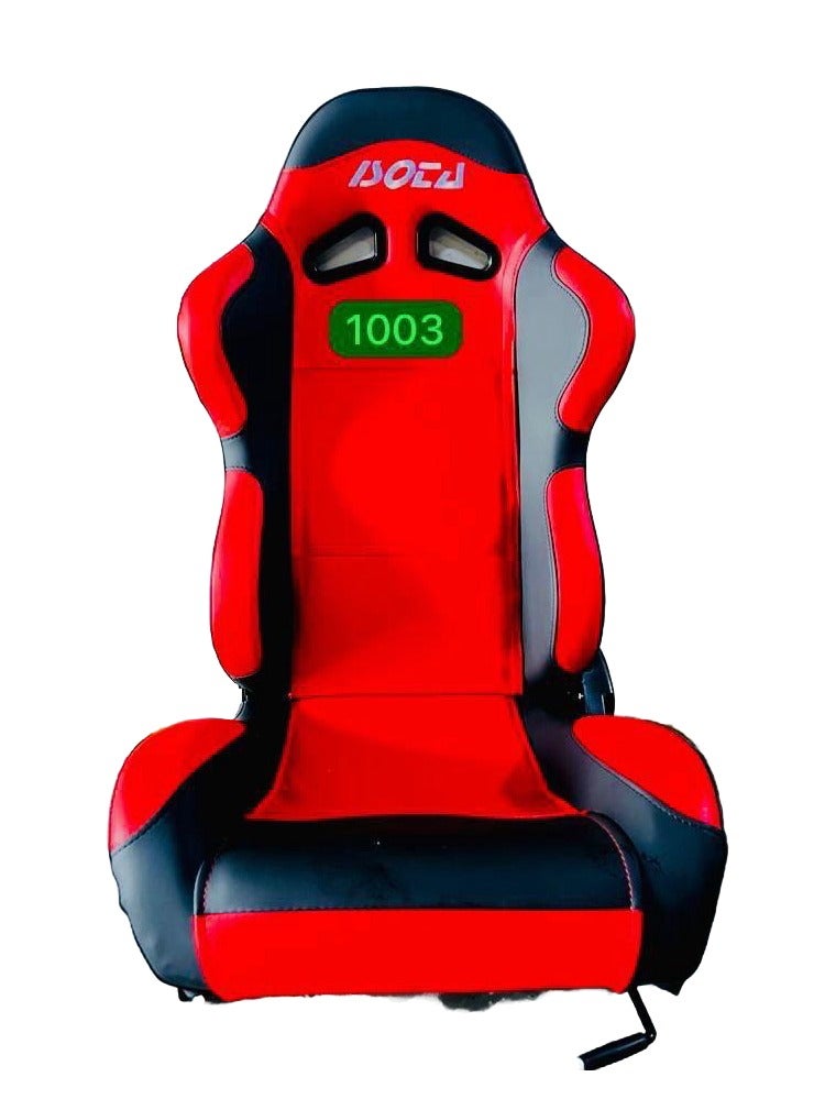 رويال ROYAL - مقاعد سباق عالمية قابلة للإمالة مع 2 منزلقة قابلة للتعديل ومقاعد مقاومة للماء من جلد PVC مقاس 30 سم × 35 سم × 55 سم (أحمر وأسود) (DYT-1003) - Image 1