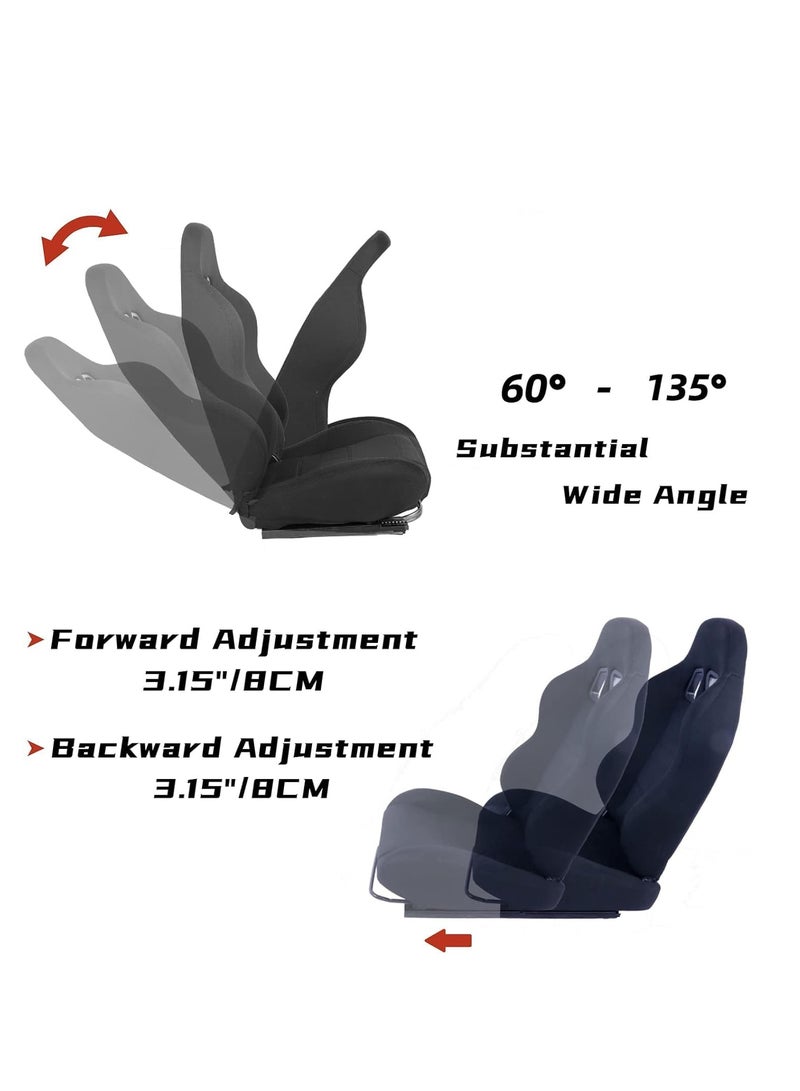 رويال ROYAL - مقاعد سباق عالمية قابلة للإمالة مع 2 منزلقة قابلة للتعديل ومقاعد مقاومة للماء من جلد PVC مقاس 30 سم × 35 سم × 55 سم (أحمر وأسود) (DYT-1003) - Image 2