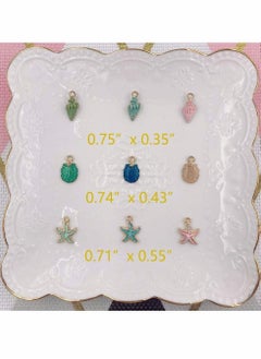Excefore 27pcs Sea Charms Enamel Charms Jewelry Making Conch Starfish Shell Charms Alloy Pendants Shell Dangles Shell Bead Jewelry Making Charms Kit  - Image 5