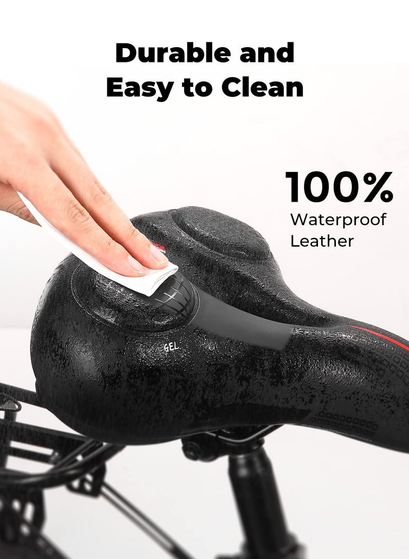 SYOSI Bike Seat for Comfort Men Women, Wide Bicycle Seat Cushion with Gel Memory Foam, Dual Shock Absorbing Ball, Waterproof Soft Bike Saddle Cushion for Peloton, Exercise or Road Bikes - Image 5